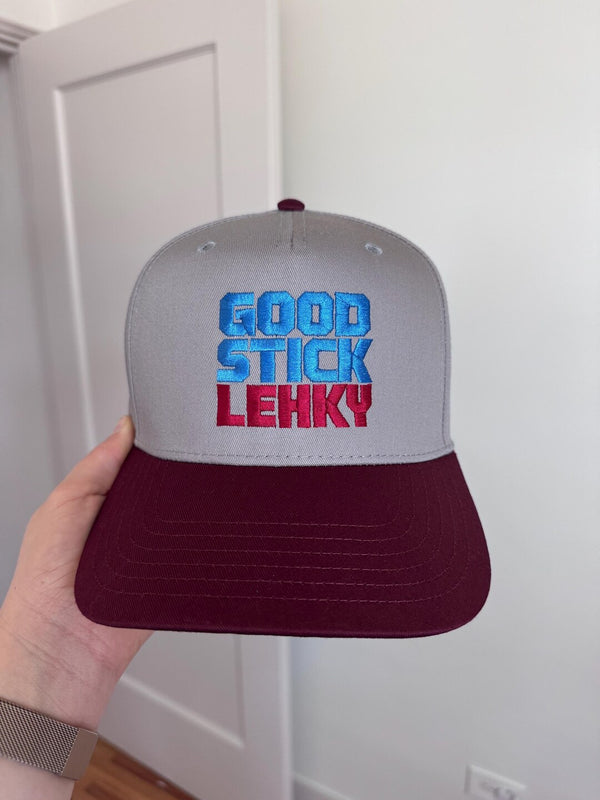 Embroidered Gray Burgundy 5-Panel Snapback — product image 7