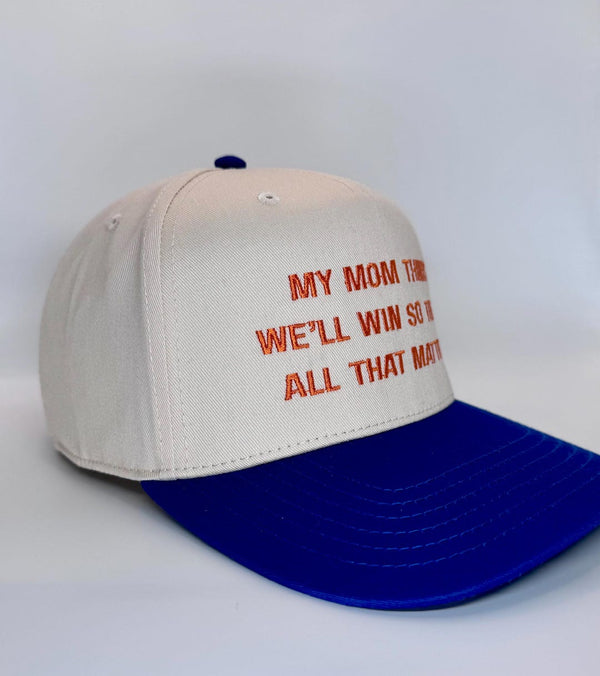 Embroidered Khaki Blue 5-Panel Snapback — product image 3