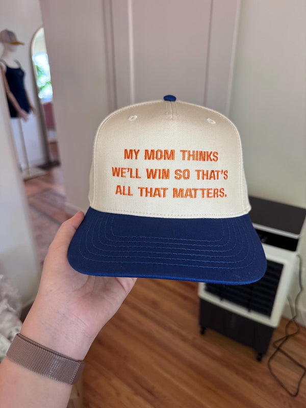 Embroidered Khaki Blue 5-Panel Snapback — product image 4
