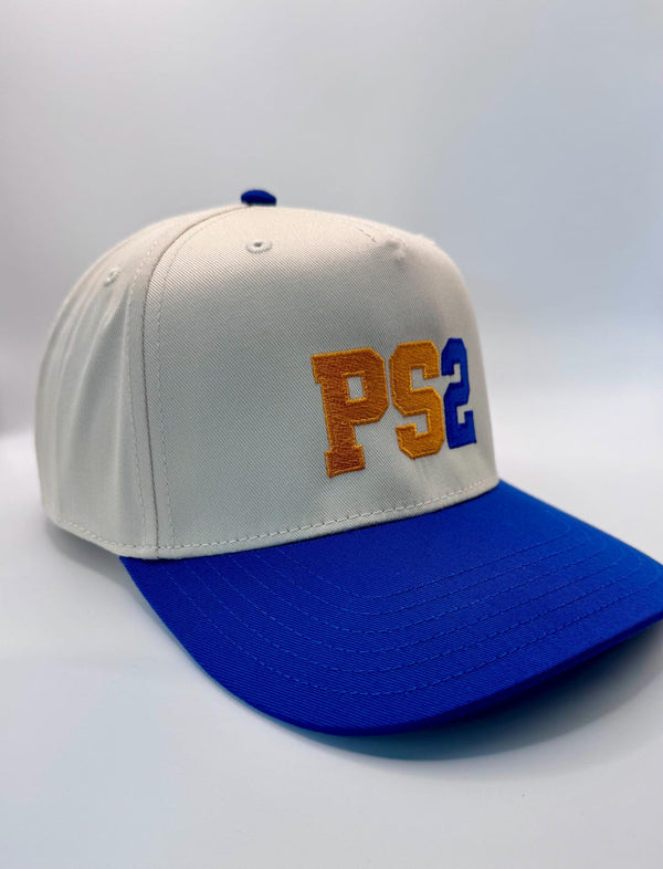 Embroidered Khaki Blue 5-Panel Snapback — product image 3