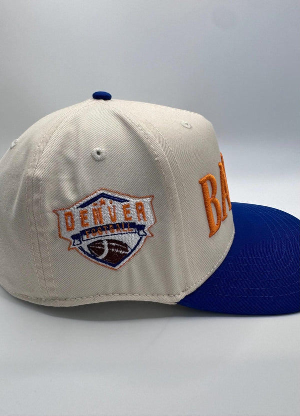 Embroidered Khaki Blue 5-Panel Snapback — product image 5