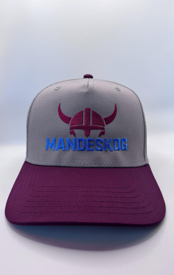 Embroidered Gray Burgundy 5-Panel Snapback — product image 1