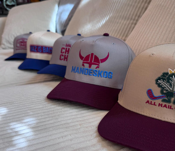 Embroidered Gray Burgundy 5-Panel Snapback — product image 5