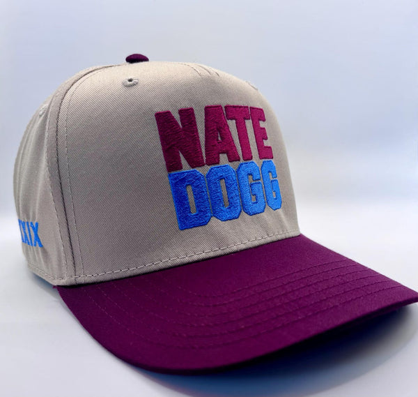 Embroidered Cream Burgundy 5-Panel Snapback — product image 2