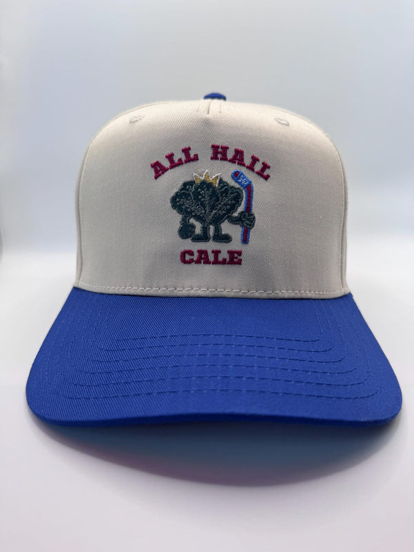 Embroidered Cream Blue 5-Panel Snapback — product image 1