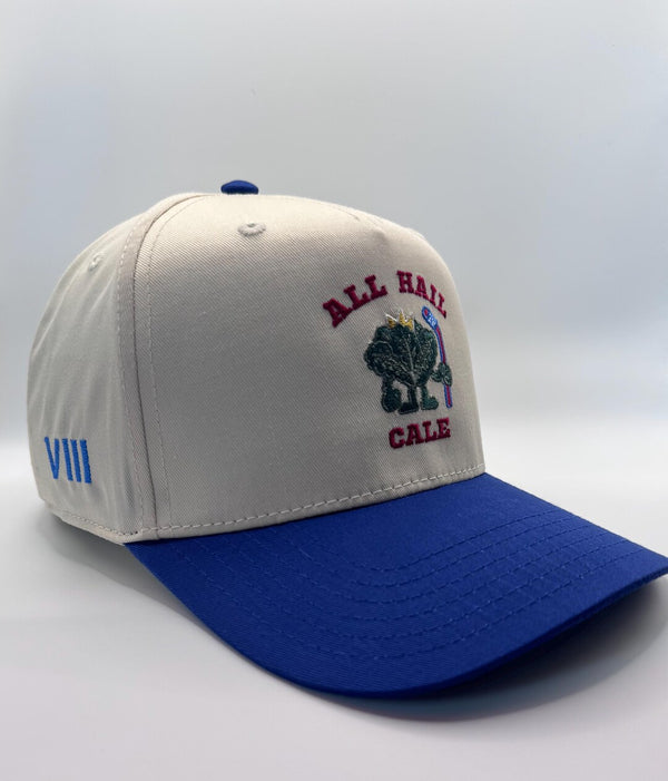 Embroidered Cream Blue 5-Panel Snapback — product image 4