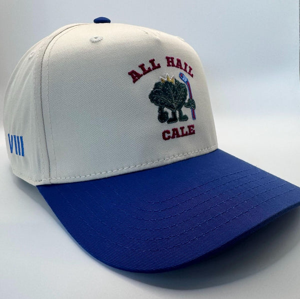 Embroidered Cream Blue 5-Panel Snapback — product image 5