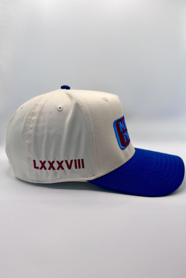 Embroidered Cream Blue 5-Panel Snapback — product image 4