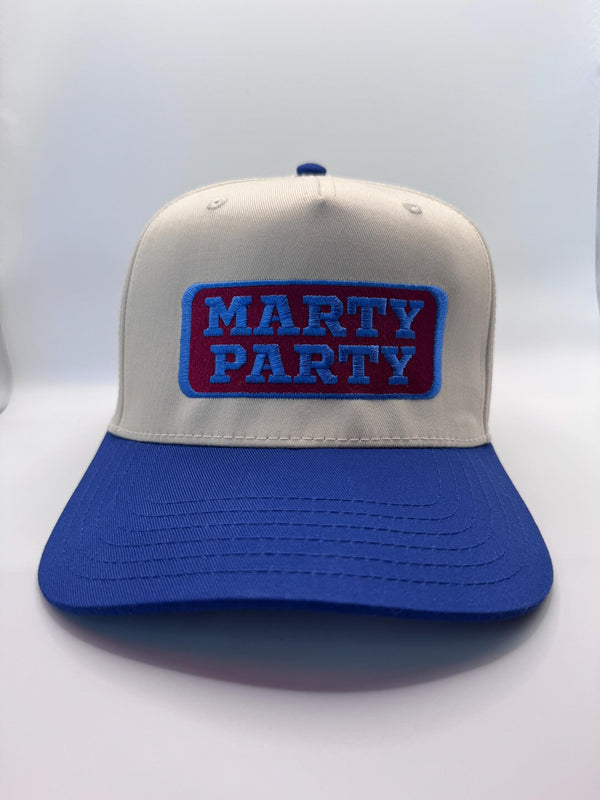 Embroidered Cream Blue 5-Panel Snapback — product image 5