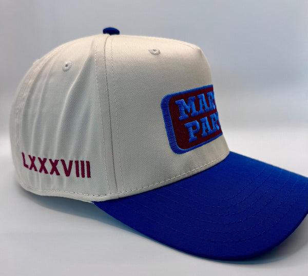 Embroidered Cream Blue 5-Panel Snapback — product image 7