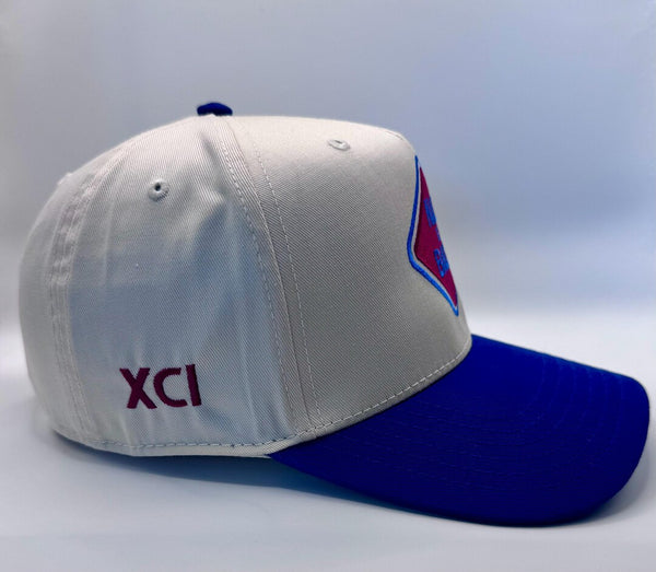 Embroidered Cream Blue 5-Panel Snapback — product image 5