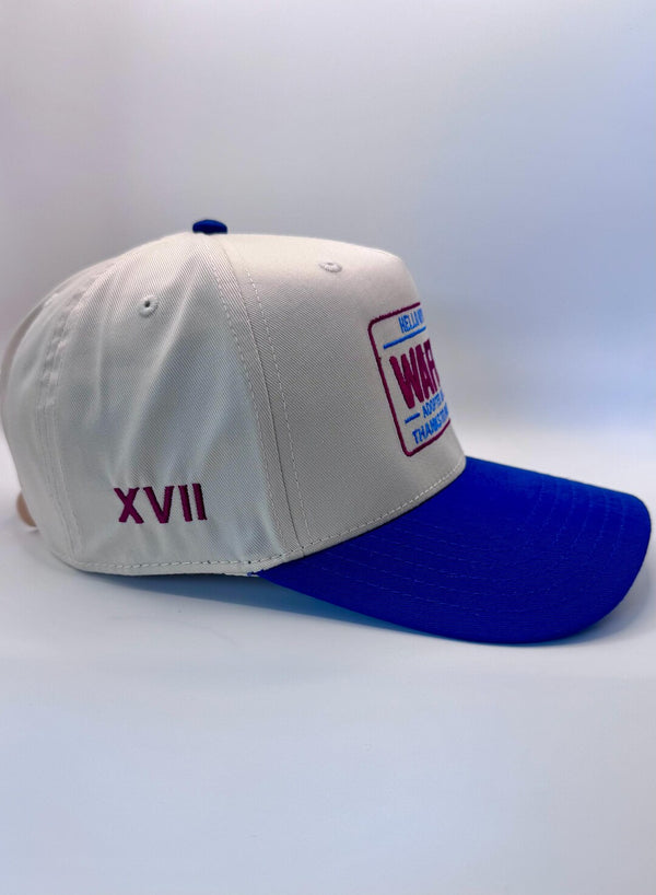 Embroidered Cream Blue 5-Panel Snapback — product image 6