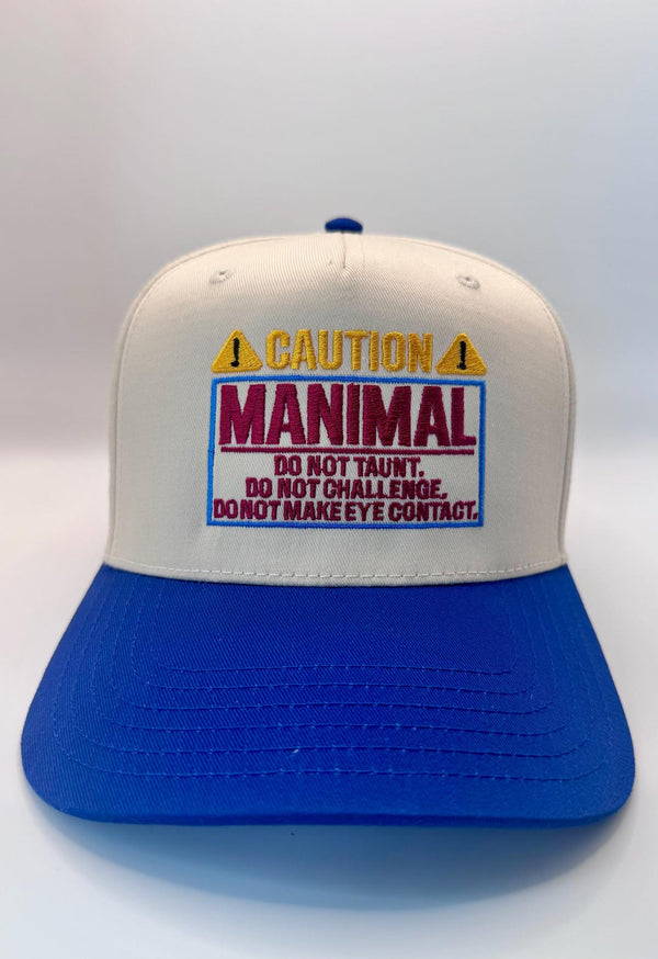 Embroidered Cream Blue 5-Panel Snapback — product image 1