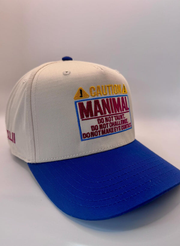 Embroidered Cream Blue 5-Panel Snapback — product image 4