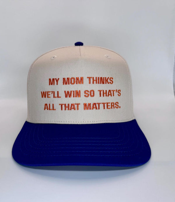 Embroidered Khaki Blue 5-Panel Snapback — product image 1