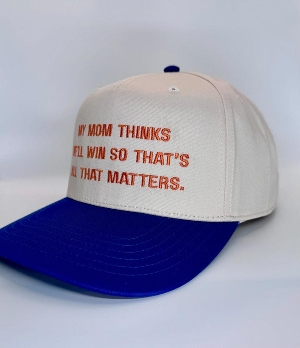 Embroidered Khaki Blue 5-Panel Snapback — product image 2