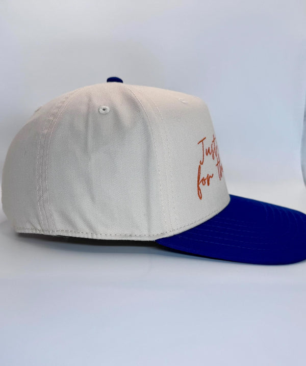 Embroidered Khaki Blue 5-Panel Snapback — product image 3