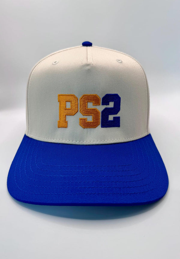 Embroidered Khaki Blue 5-Panel Snapback — product image 1
