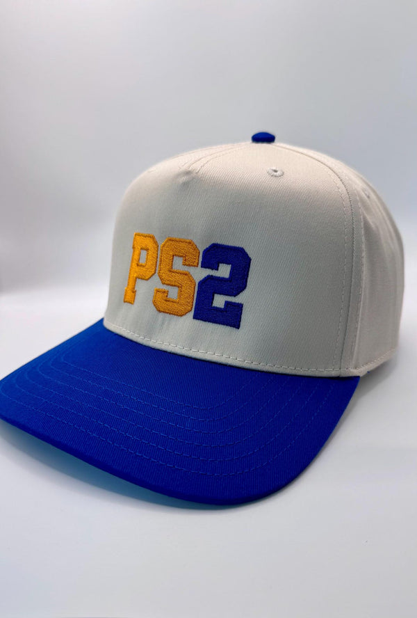 Embroidered Khaki Blue 5-Panel Snapback — product image 2