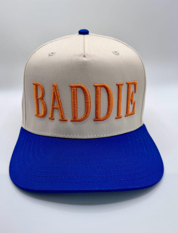 Embroidered Khaki Blue 5-Panel Snapback — product image 1