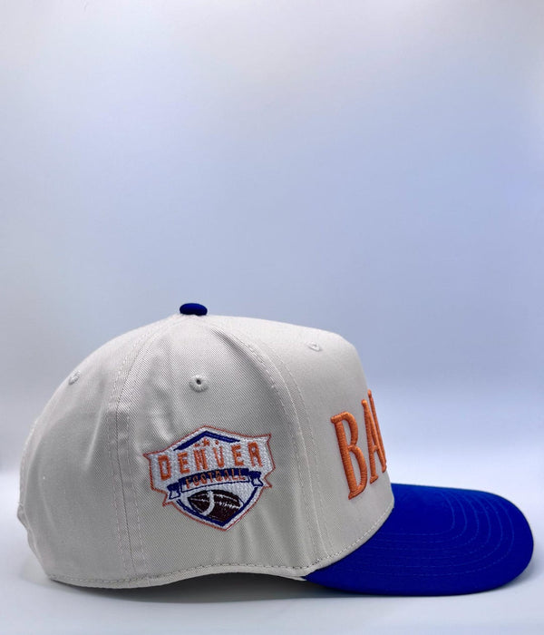 Embroidered Khaki Blue 5-Panel Snapback — product image 2