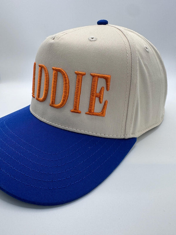 Embroidered Khaki Blue 5-Panel Snapback — product image 4