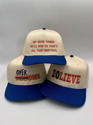 BOLIEVE with My Mom Thinks We’ll Win and Overdogs, Denver Football 5-Panel Hats, embroidered by Threaded by Sal (photo 5 of 16)