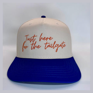 Just Here for the Tailgate, Football 5-Panel Snapback, front view, embroidered by Threaded by Sal (photo 1 of 4)