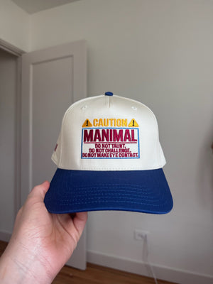 Caution Manimal, Colorado Hockey 5-Panel Snapback, held in hand, embroidered by Threaded by Sal (photo 2 of 3)